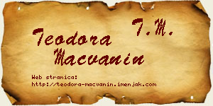 Teodora Mačvanin vizit kartica